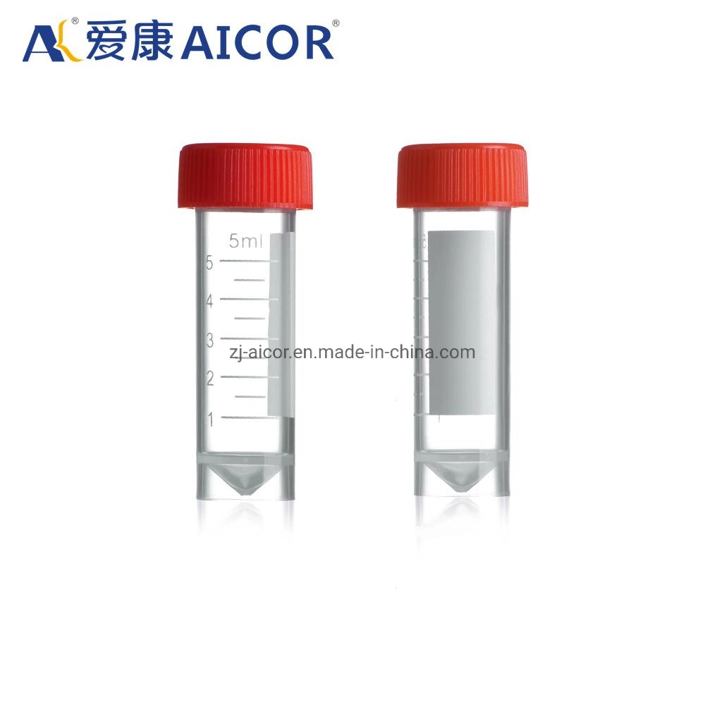 Aicor Material Importado PP 5ml Self-Standing la congelación de tubo con escala médica Laboratorio de Productos de plástico