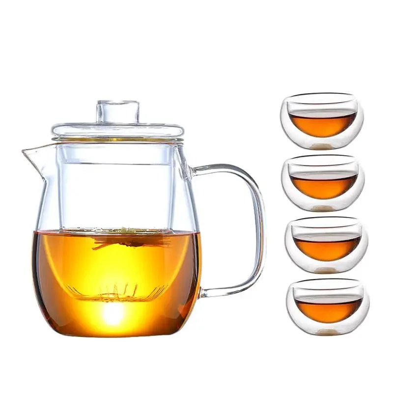 Wholesale/Supplier Hand Blown Transparent Heat Resistant Borosilicate Loose Leaf Glass Tea Pots Kettles