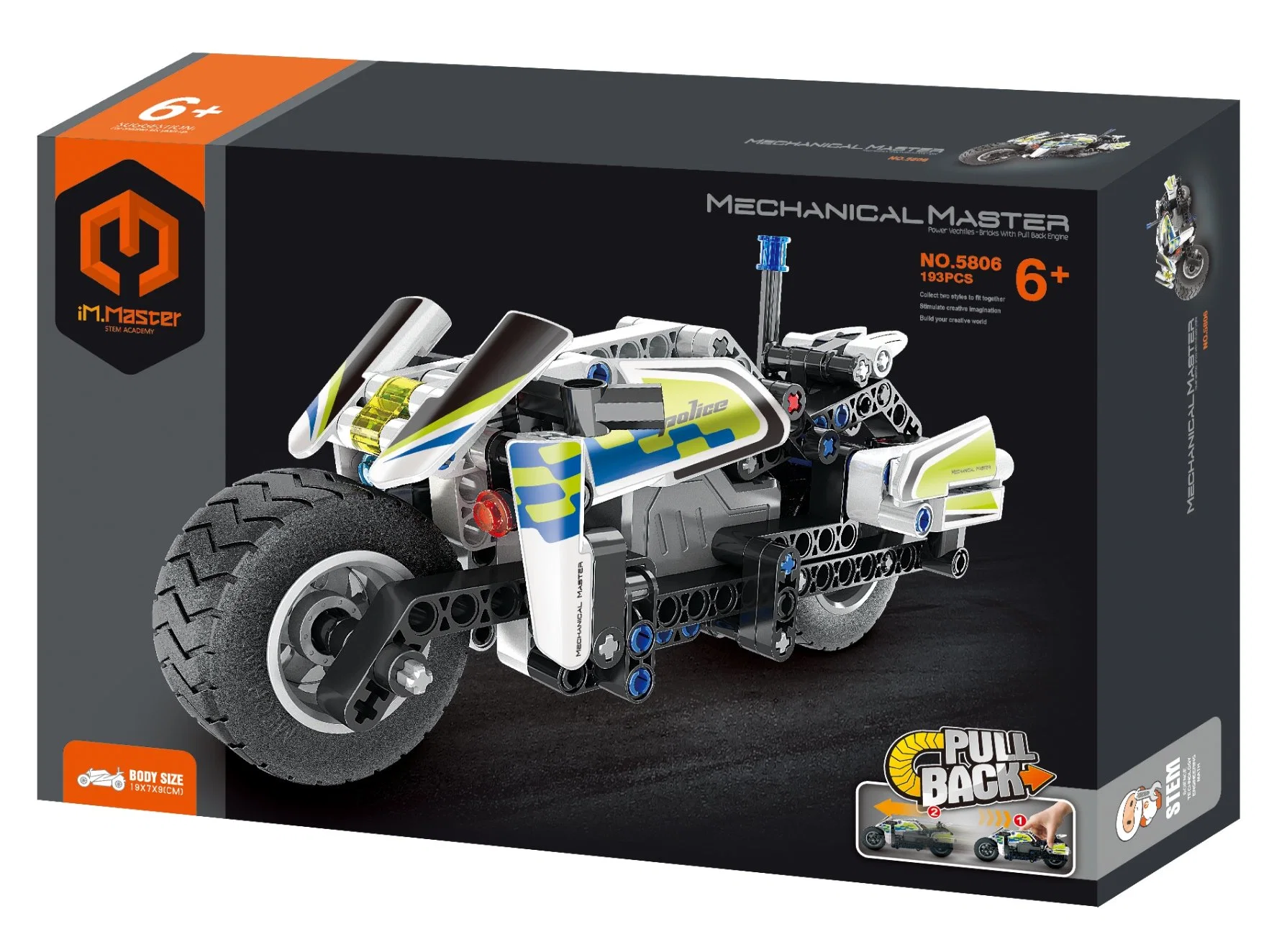 Pull Back Brick Motorcycle 193PCS