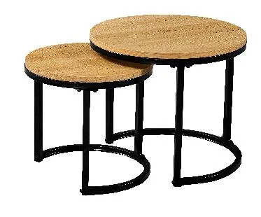 New Commercial Furniture Round Wooden Side Center Accent Coffee Table Set