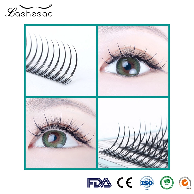 Mengfan China Doll Beauty Eyelashes Manufacturer 3D 5D Fluffy Silk Lashes Strip Eyelashes Mink Effect False Eyelash Extension a Shapes Fairy Cluster Lashes