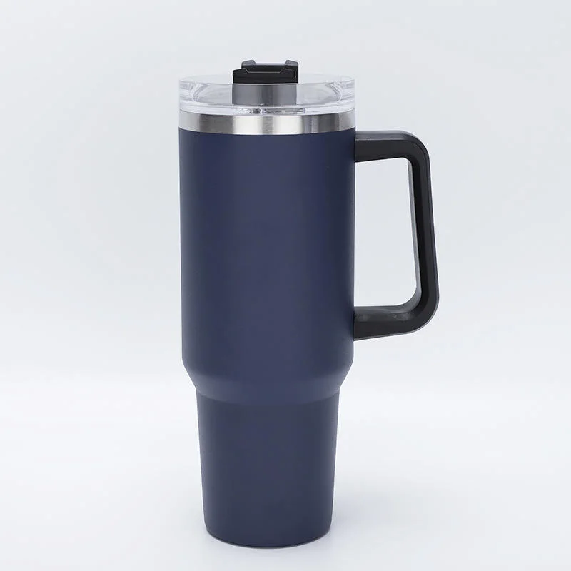 Convenient Auto Portable Water Bottle Stainless Steel Tumbler Mug with Handle