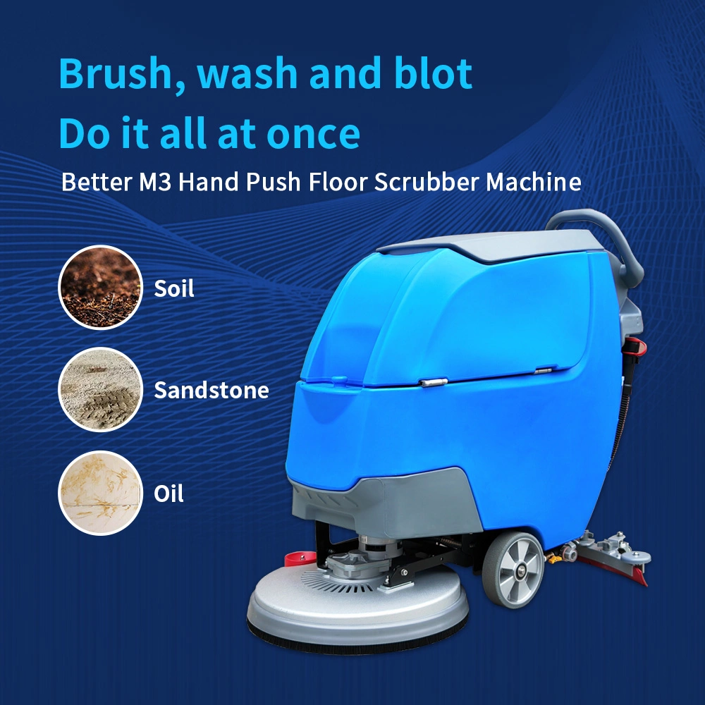 Industrial Factory Warehouse Parking Lot Walk Behind Electric Floor Washing Scrubber Cleaning Equipment
