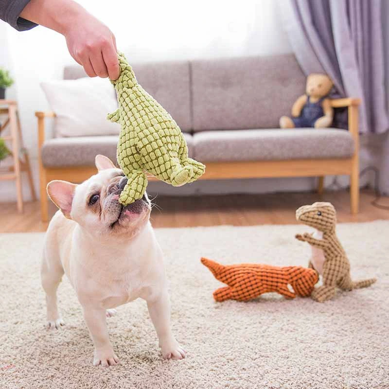 Wholesale/Supplier Soft Noise-Making Squeaker Dinosaur Shape Plush Toy for Pets