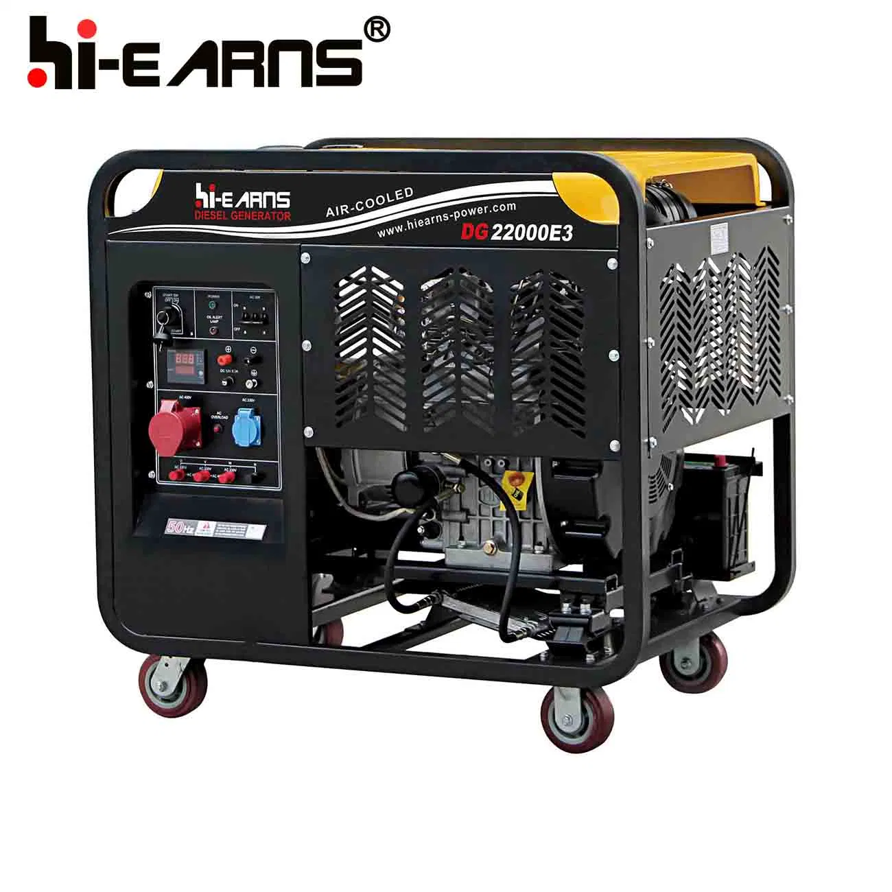 Wheels and Armrest 16kw Open Type 20kVA Air-Cooled Start Open Frame Generator Set