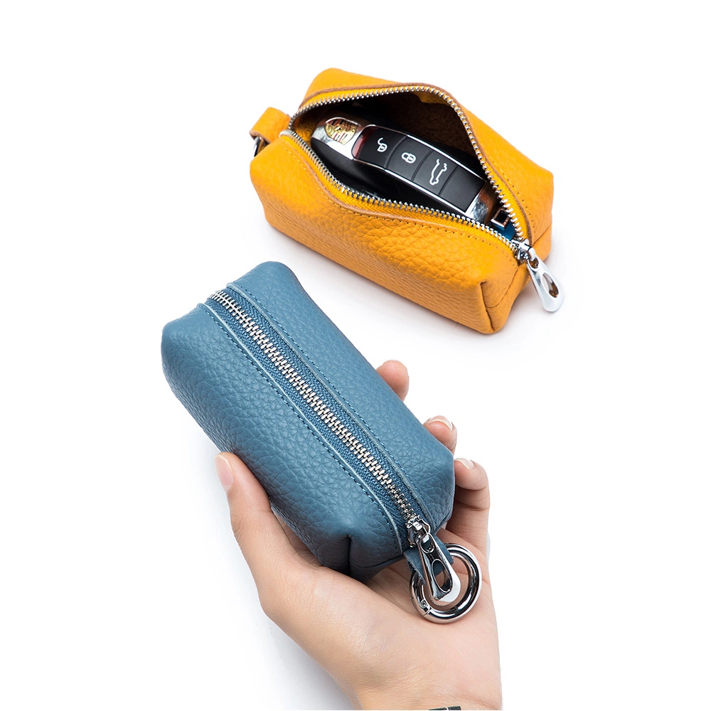 حقيبة مفاتيح جلدية كبيرة السعة 2024 سيدات صغيرة من الجلد حقيبة مفاتيح تخزين محفظة المفاتيح الملونة حقيبة مفاتيح السيارة المخصصة