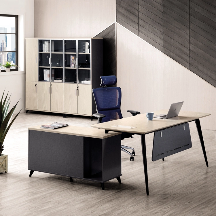 on Sale L Shape China Wholesale/Supplier Wooden Office Table Desk Modern Furniture with Metal Leg