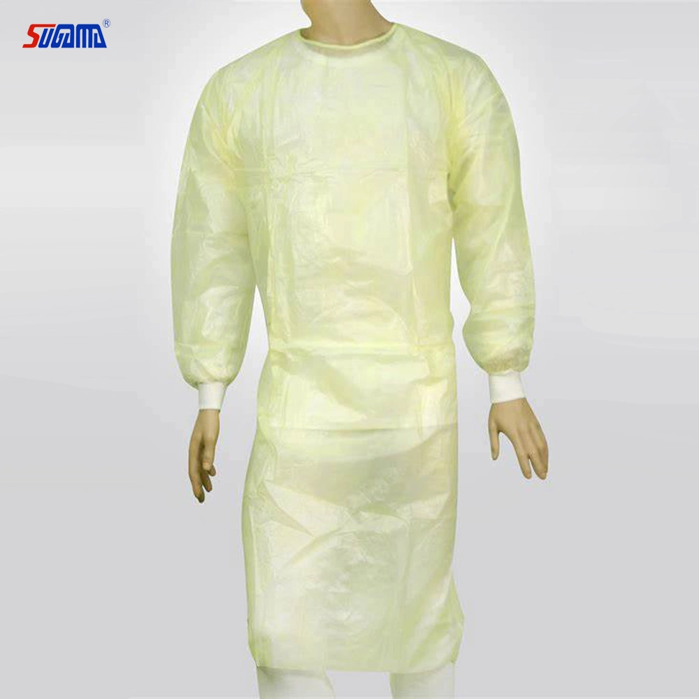 Cheap Disposable Plastic Waterproof CPE Isolation Gown in Stock