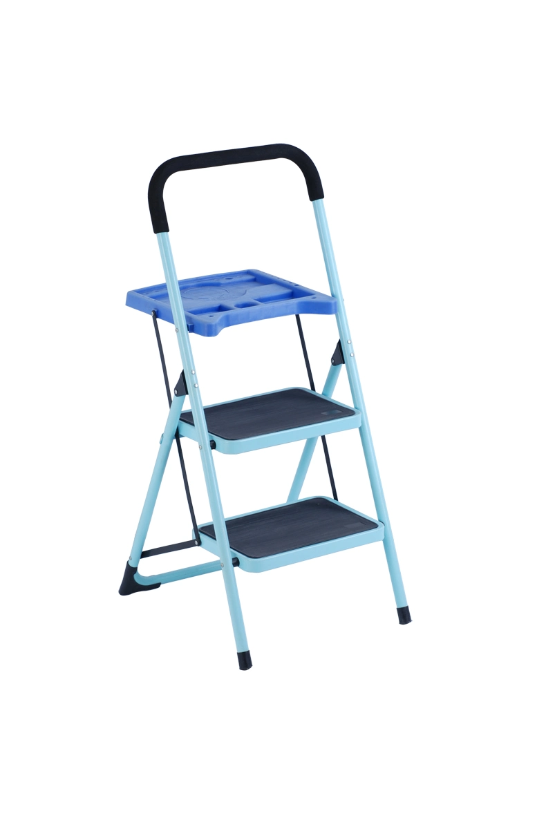 CE Approved Household Compact Lightweight Steel 4 Step Folding Ladder