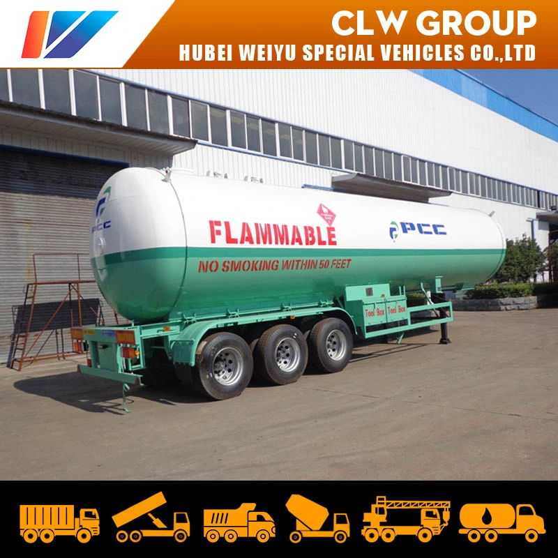 3 Axles ASME Pressure Vessel 60cbm Propane Liquid LPG Tanker Trailer 30tons LPG Haulage Truck Trailer