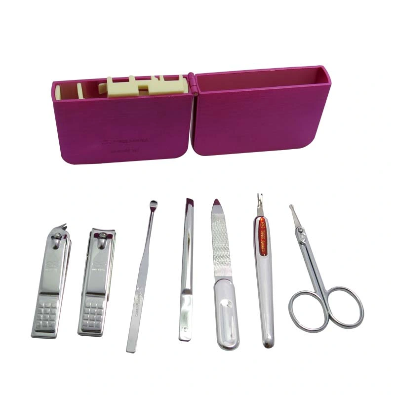 7 em 1 salões de beleza Manicure Set com caixa de plástico colorido (4500C)