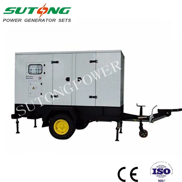 Soundproof and Rainproof Prime Power 150kVA 120kw Weichai Diesel Trailer with Two Wheels