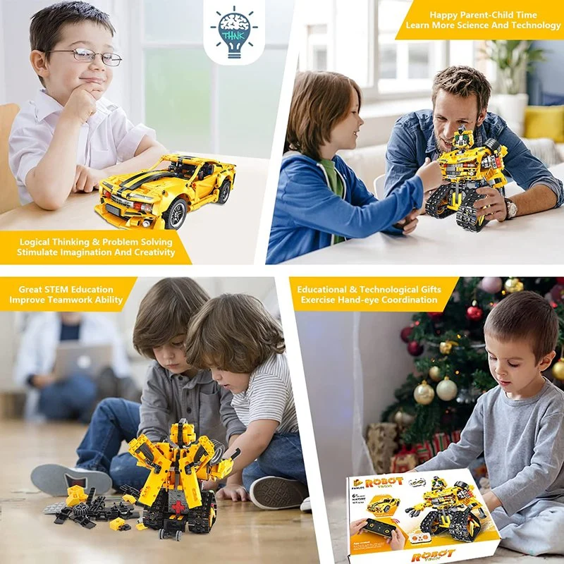 Panlos 901PCS Jouets de Construction de Robot Télécommandés et Contrôlés par Application 2 en 1 Kit de Construction Robotique Programmable Projets STEM Jouets Transformateurs