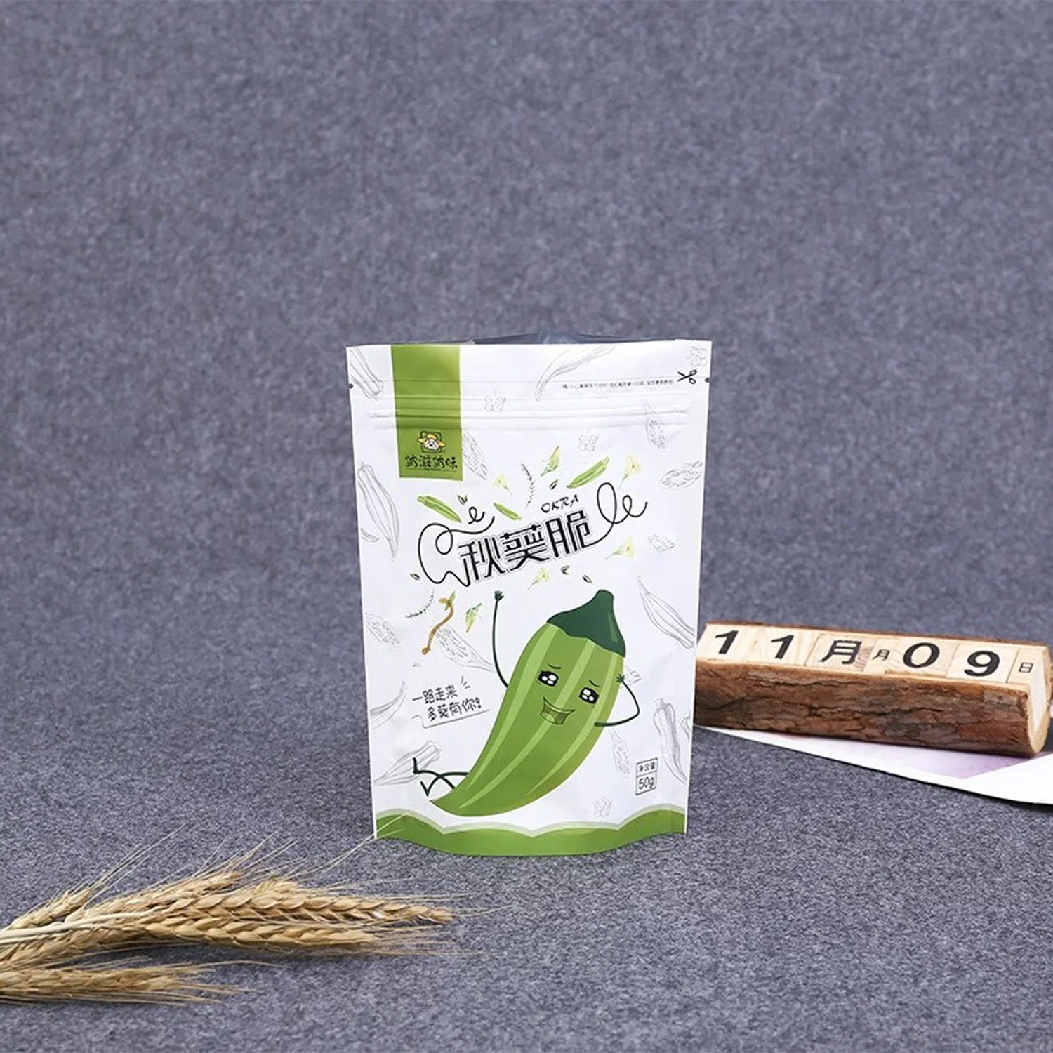 Okra Dried Plastic Food Fruit Snack Sealed Preservation Bag