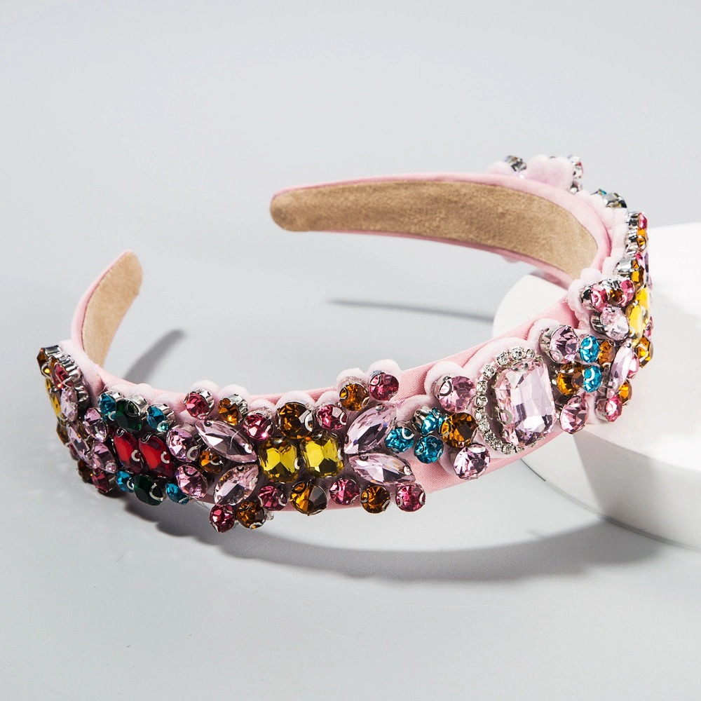 Creative Baroque Vintage Hair Band with Colorful Diamond Headband