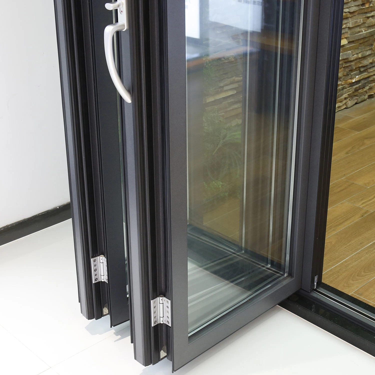 Sixinalu Material de construcción de perfiles de aluminio Home utiliza díptico puerta plegable