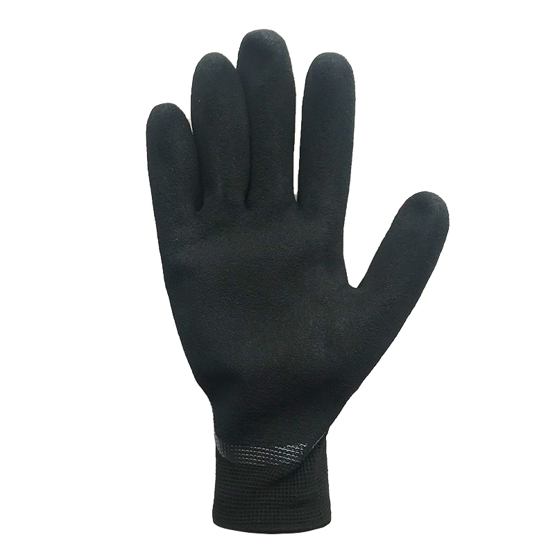 Custom Logo Red Black Coated Oil Wet Grip Work Gloves Men Rubber Safety Gloves