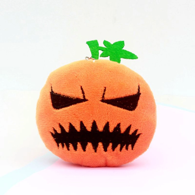 Venta caliente de regalo de Halloween de calabaza rellenas de peluche personalizados Llavero de juguete