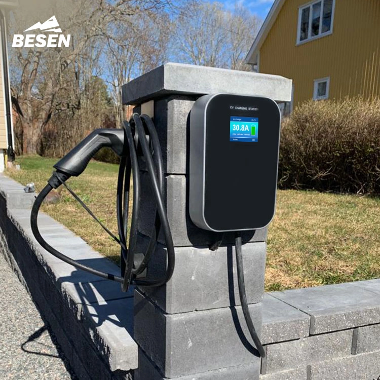 Besen Factory Sale 32AMP 7kw IP66 Home Verwenden Sie Smart EV Wallbox Type1 Type2 Level 2 Elektrofahrzeug Auto Ladegerät Wird Geladen Station