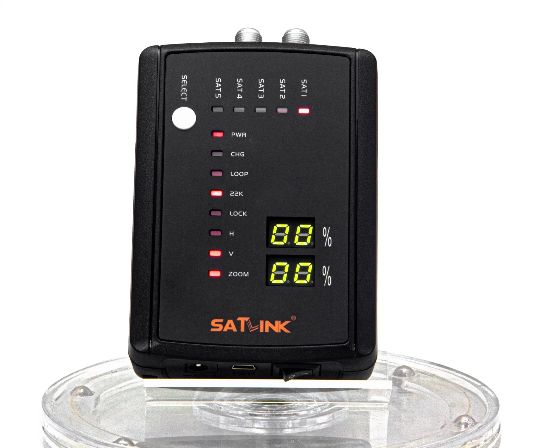 DVB-S2/S HD Satellite Finder with F Type Lock Signal