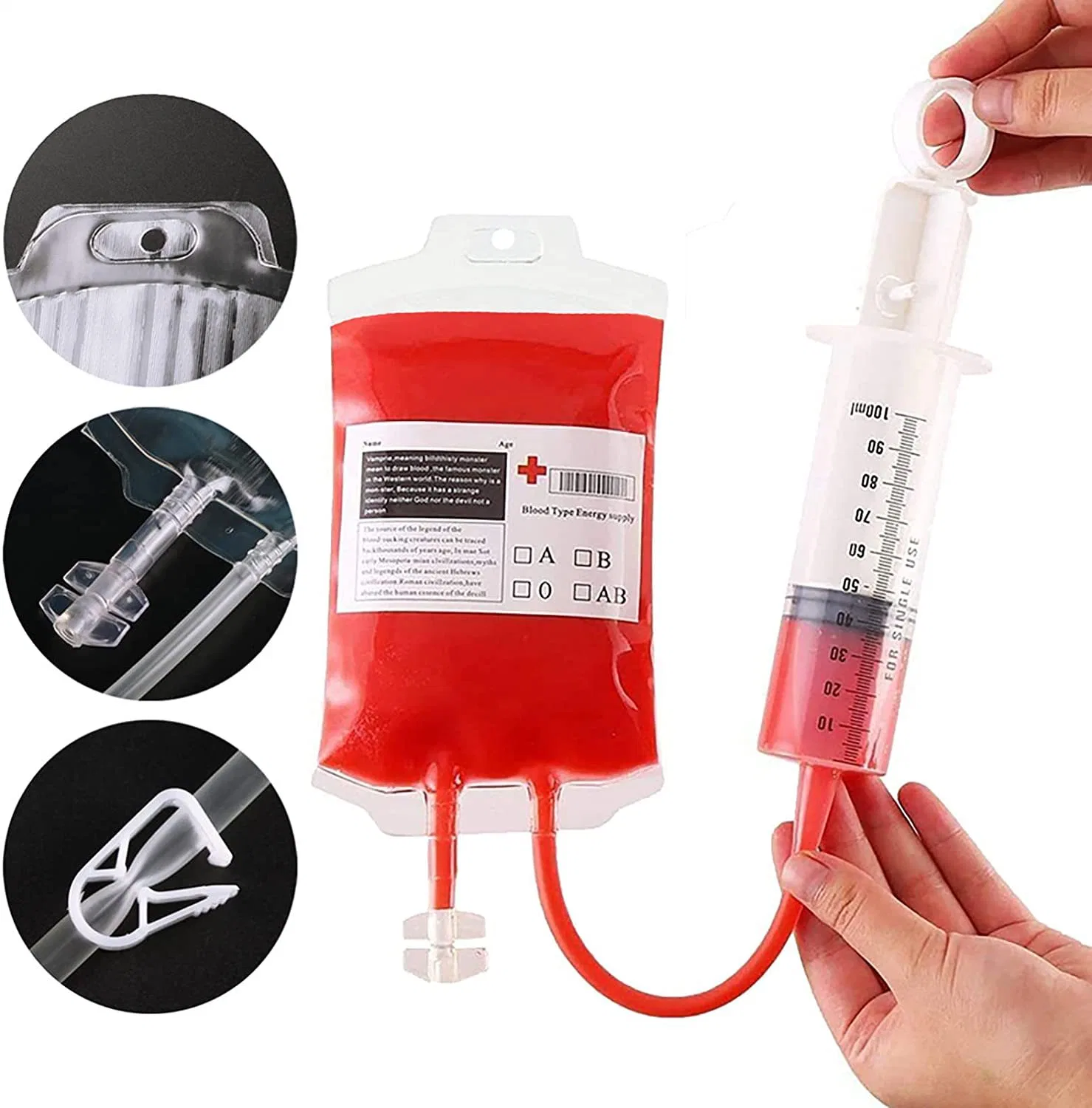 350ml Vampire Blood Bag Reusable Drinking Pouch Halloween Party