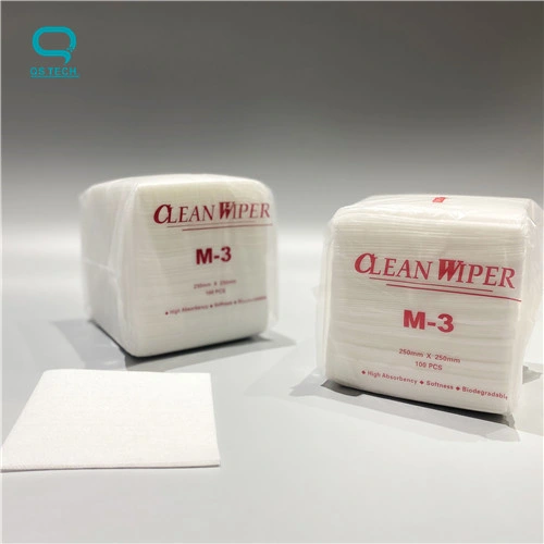 100% Polyester Clean Room Wipe 4-Folded Lint Free Cleanroom M-3 Cleaning Wiper