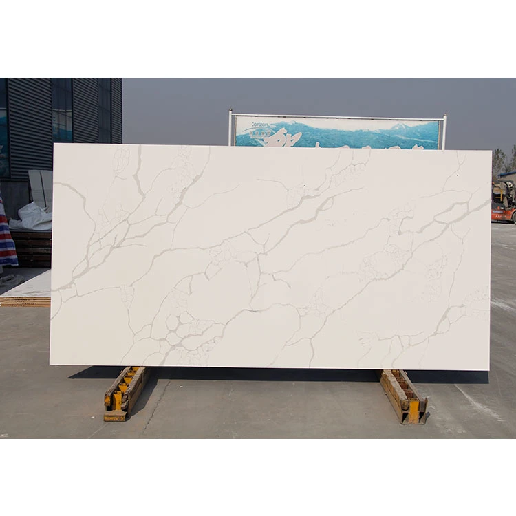 Frost Waterfall Quartz Table Counter Top Slab Quartz Stone for Kitchen Bath Vanity Countertop