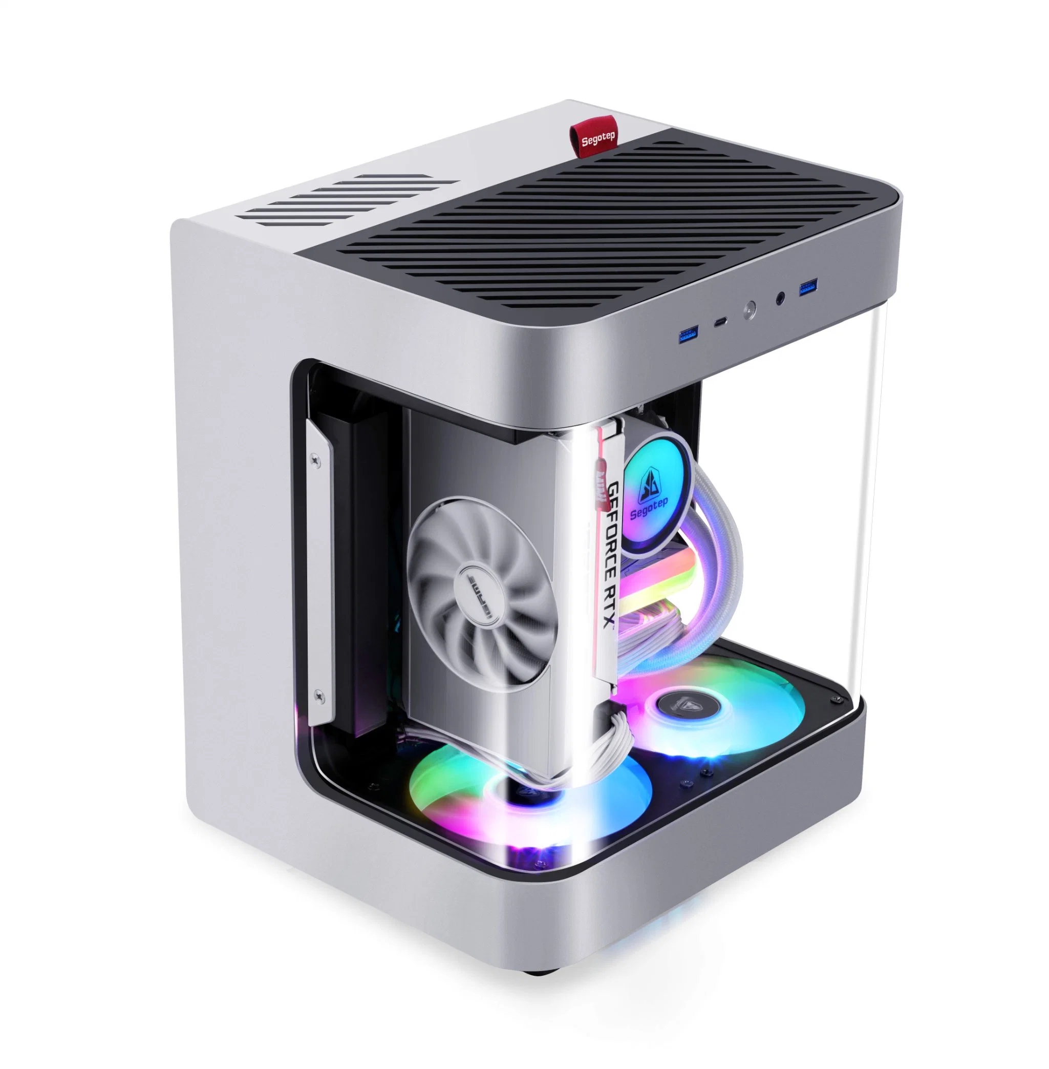 Segotep Aluminum Glass Itx Computer Case Chassis Support Power Supply Flagship Gaming Case