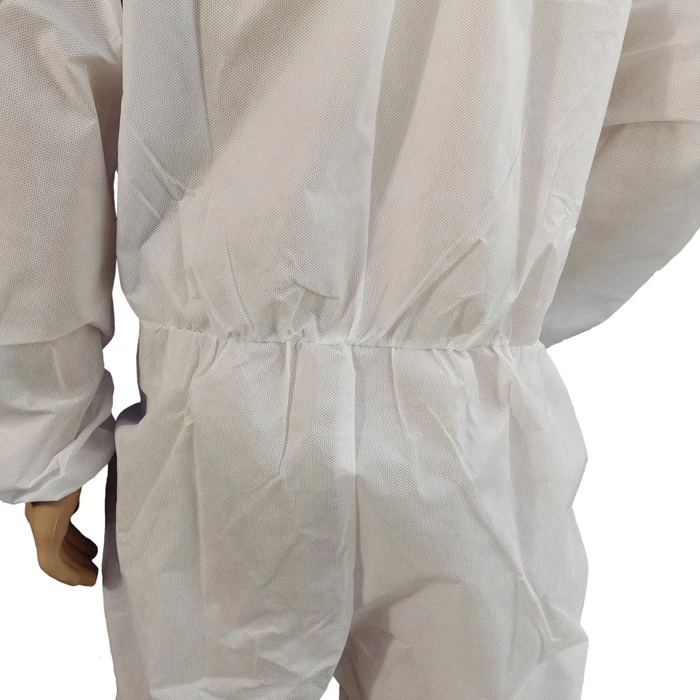 Type 5 Type 6 Standard White Disposable Safety SMS Work Wear Fire Resistant Jumpsuit with Hood Without Boots