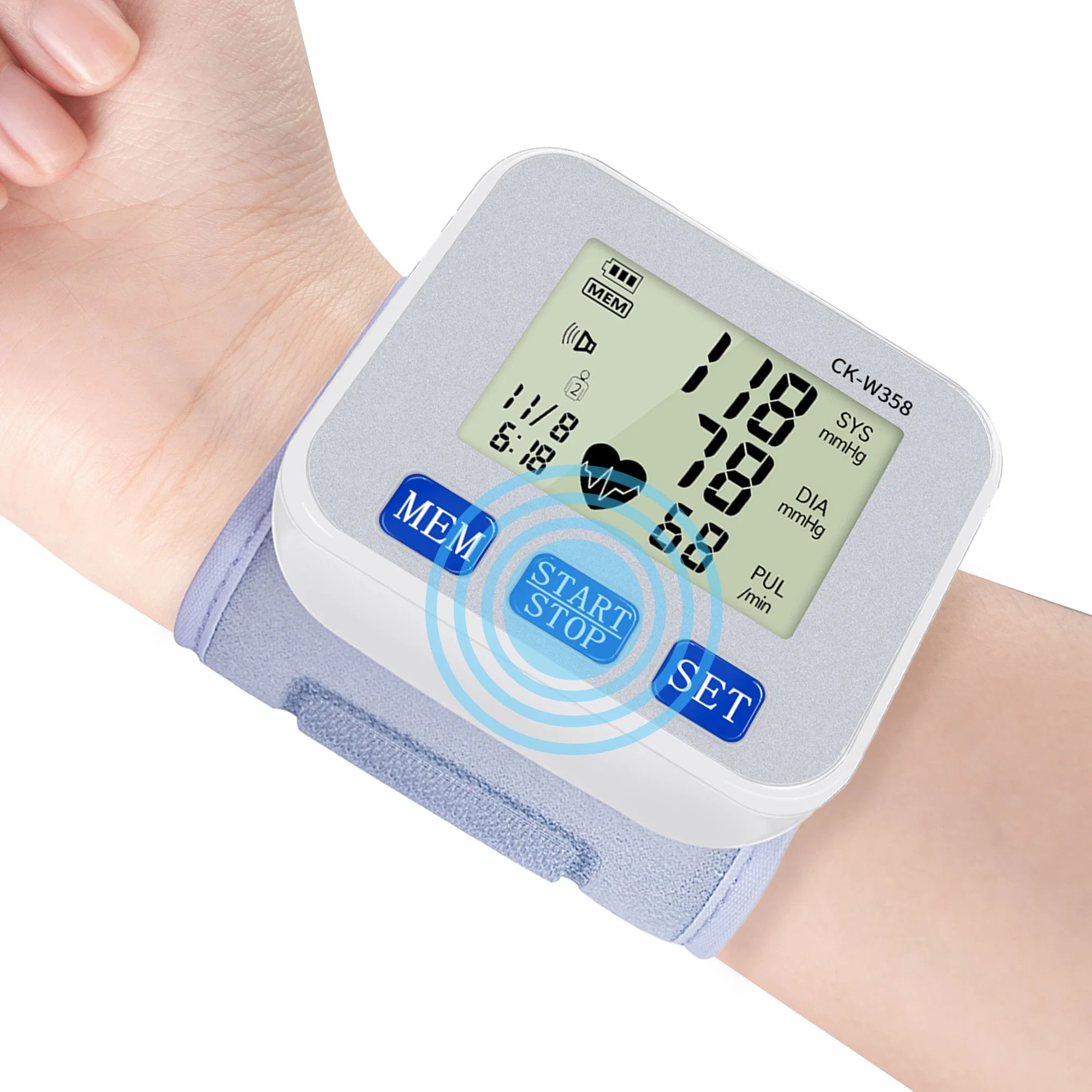 China New Wrist Type Full Automatic Electronic Blood Pressure Measuring Monitor Price