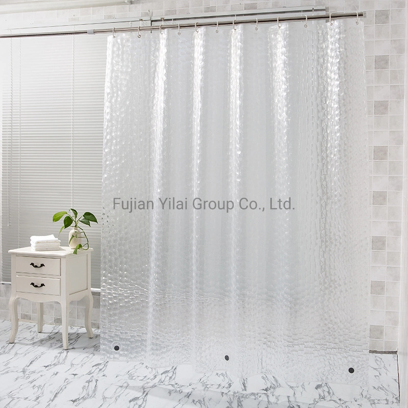 PEVA Clear Shower Curtain Bathroom Curtain Heavy Duty Waterproof Liner Anti-Microbial Mildew Resistant