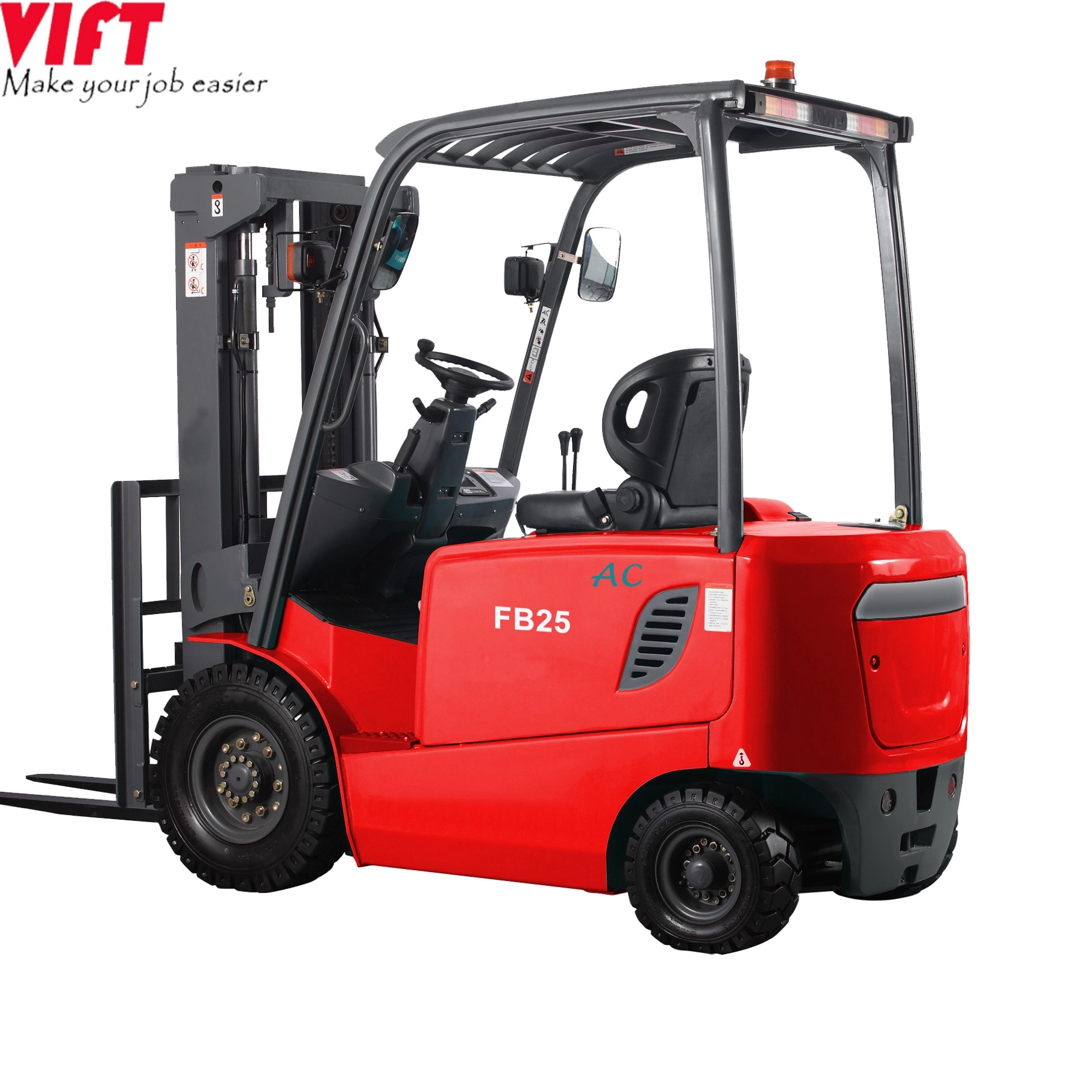 2 Ton 2.5 Ton 3 Ton Triplex Container Mast Electric Battery Forklift Truck