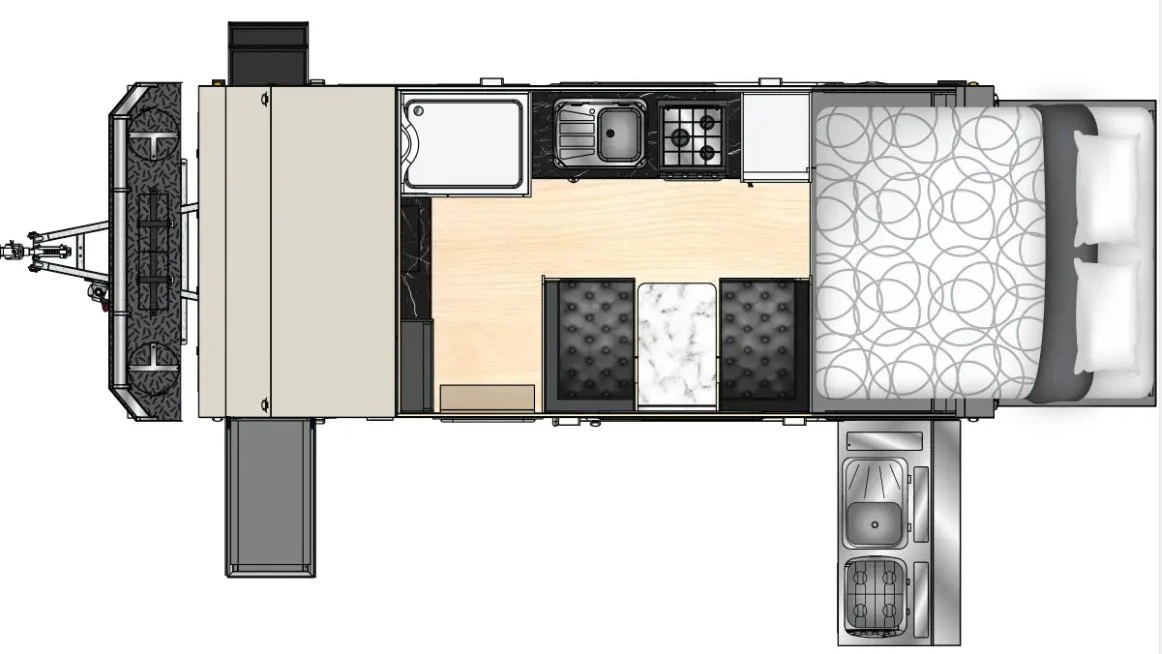 Léger Offroad Pop Haut remorque caravane hybride Camper avec tente électrique