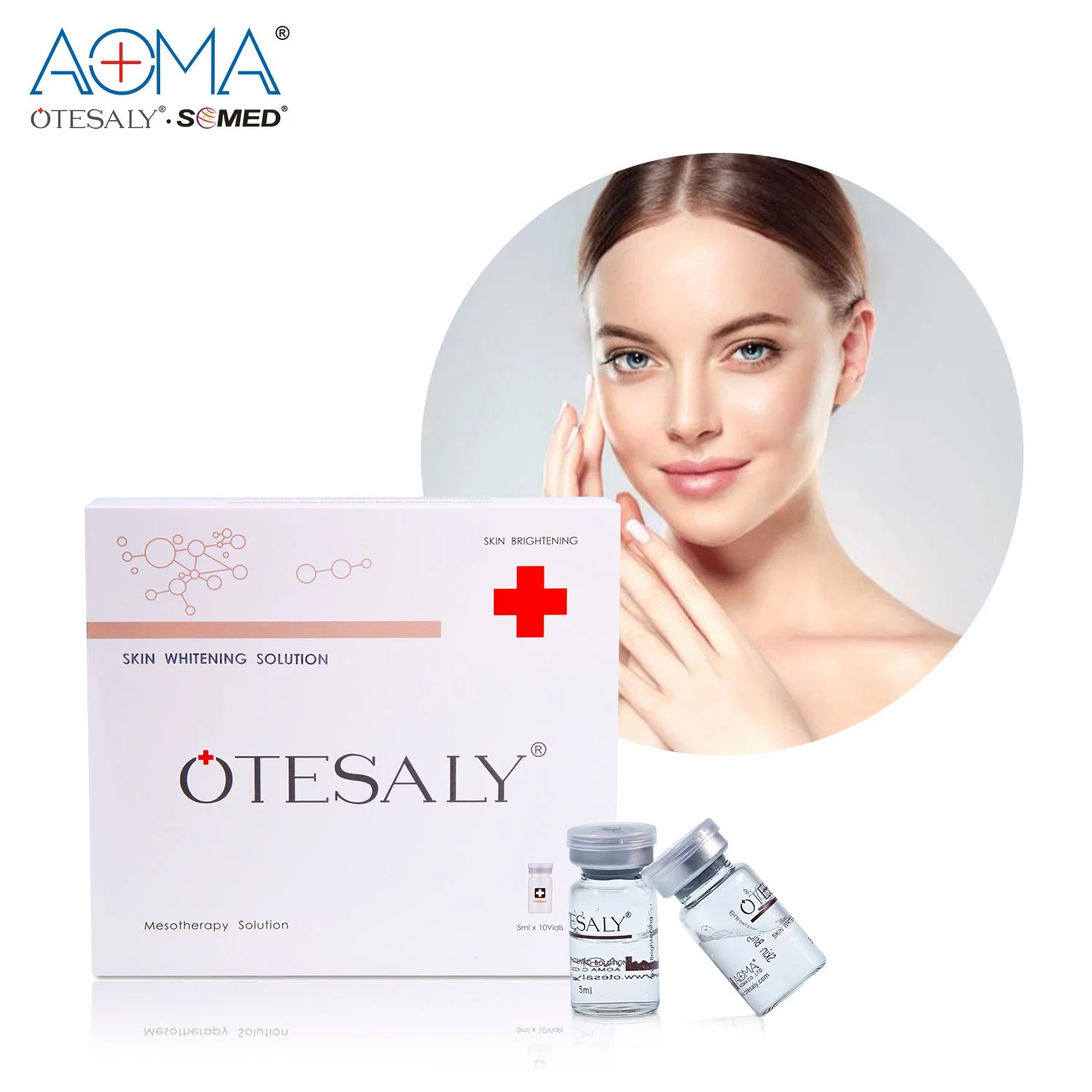 Producto caliente Otesaly Glutatión Facial Vitamina C blanquear la piel Mesoterapia de inyección de suero para Microneedling