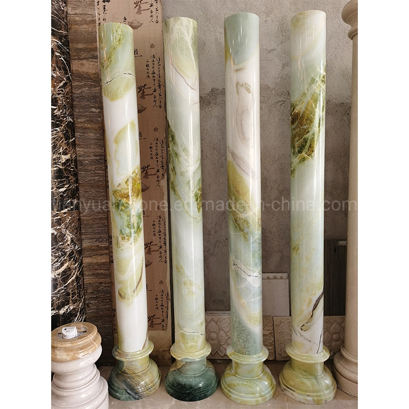 Garden Home Architectural Decorative Carved Stone Roman Pillars Marble Carving Greek Tapered Column for Indoor Outdoor Decoration