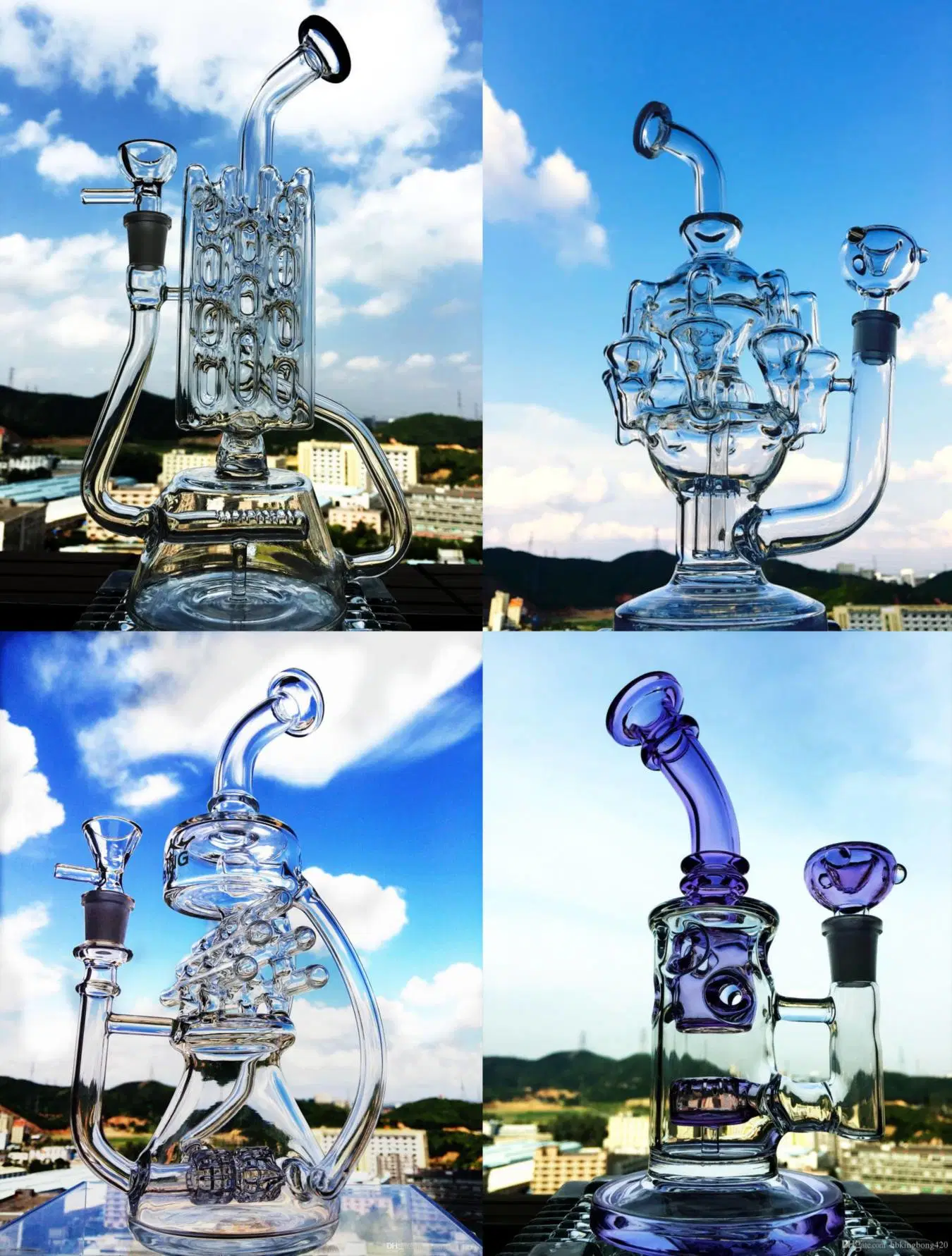 China Manufacturer New Heady DAB Rig Glass Water Pipe, Diamond Glass Wholesale/Supplier Recycler Glass Smoking Pipe