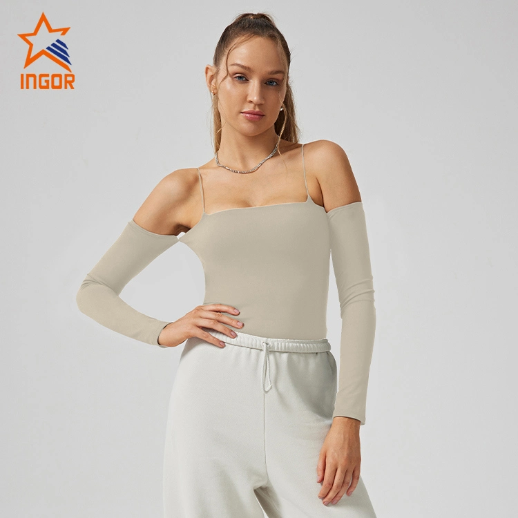 Ingor Sportswear Fabricants de vêtements de sport Gym ODM OEM Personnalisé Femmes Activewear T-shirt à manches longues