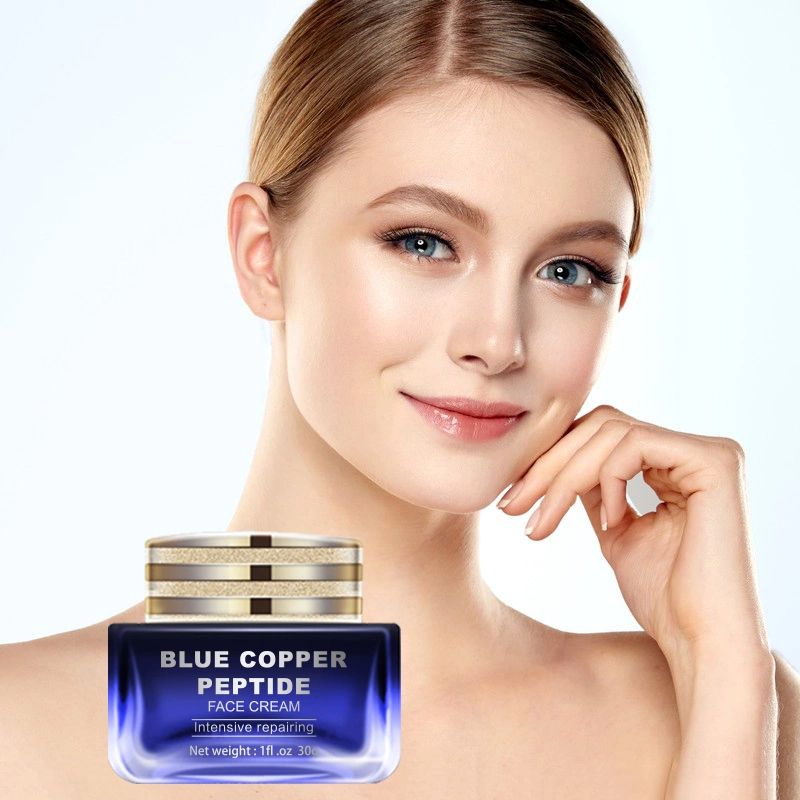 Cuidado de la piel al por mayor Blue Copper Peptide Moisturizing intensivo de la cara de reparación Crema