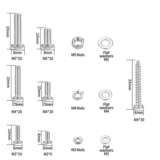 Cross Flat Head Bolts and Nuts and Washers for Industrial Electronic Products