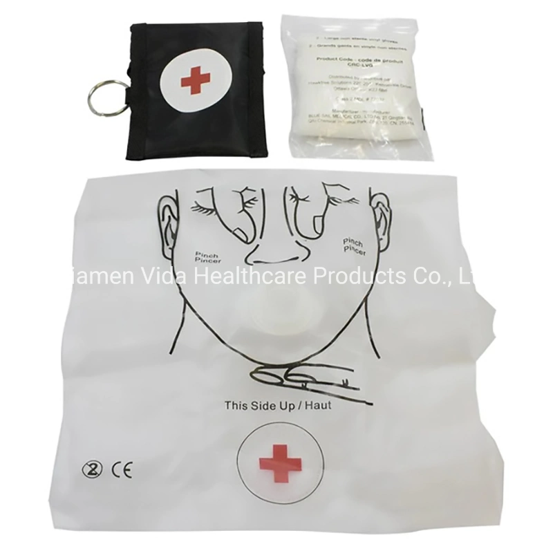 CPR Mask for Pocket or Key Chain, CPR Emergency Face Shield with One-Way Valve Breathing Barrier for First Aid or Aed Training,