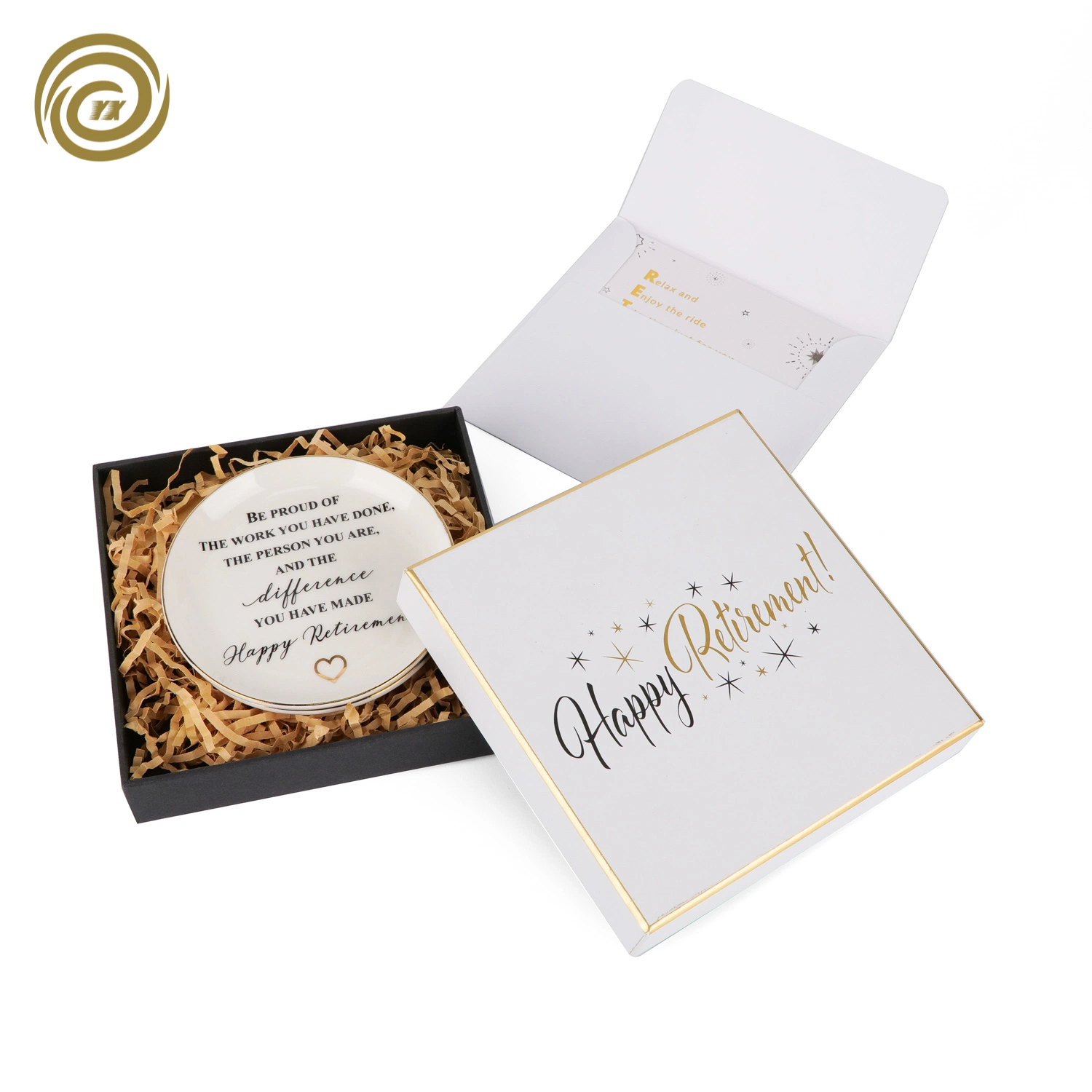 Logotipo impresso personalizado Caixa de Seda Jewellry casamento branco Caixa de oferta
