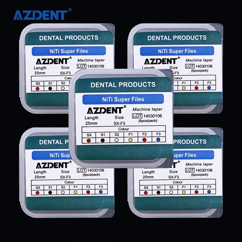 Venta caliente Azdent archivos Dental el uso del motor giratorio de Niti Super 25mm archivo SX-F3