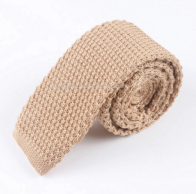 Popular Promotional Casual Skinny Pure Color Knit Ties for Mens