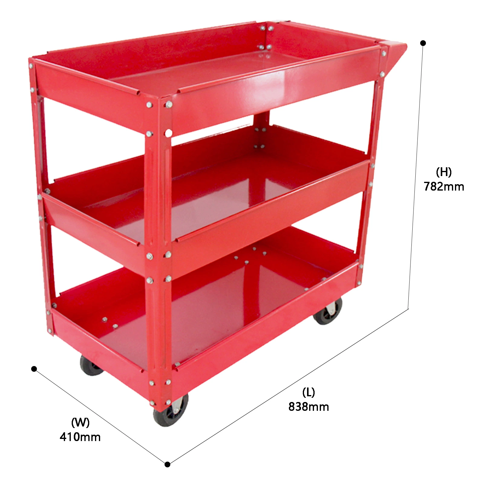 3 Tier Heavy-Duty Mobile Utility Tool Service Trolley Cart for Garage Mechanic