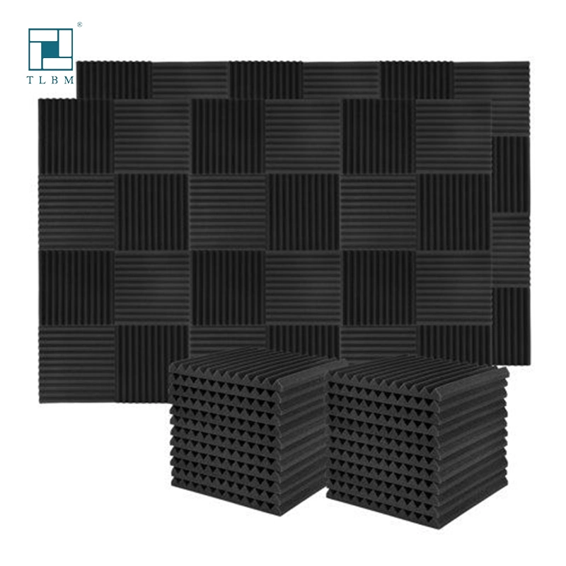 Soundproof Foam Wedge Pattern Black Color Acoustic Foam