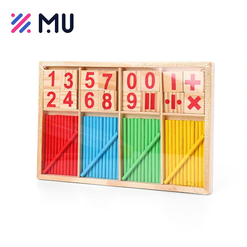 Montessori Mathematische Pädagogische Baby Spielzeug Zählen Sticks Bausteine Box Holzspielzeug