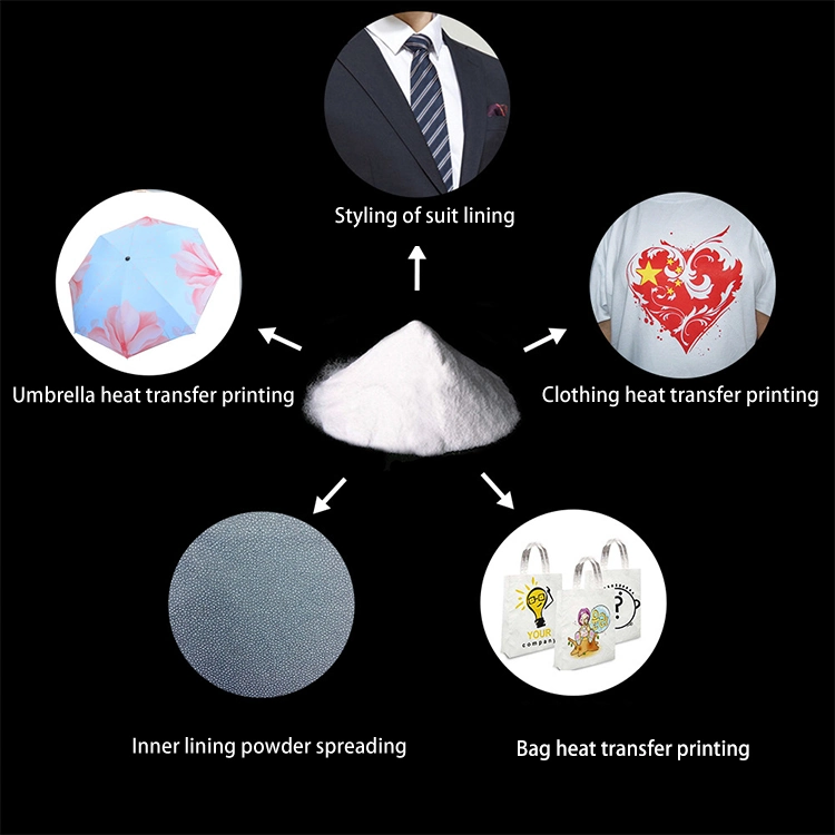 DTF pó termofusível branco adesivo de transferência de calor DTF quente Pó de fusão para impressão digital