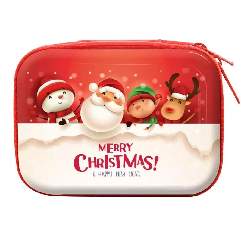 2023 Merry Christmas Coin Purse Square Leather Ornament Mini Red Wallet Keyrings Snowman Pocket Pouch Box Bags