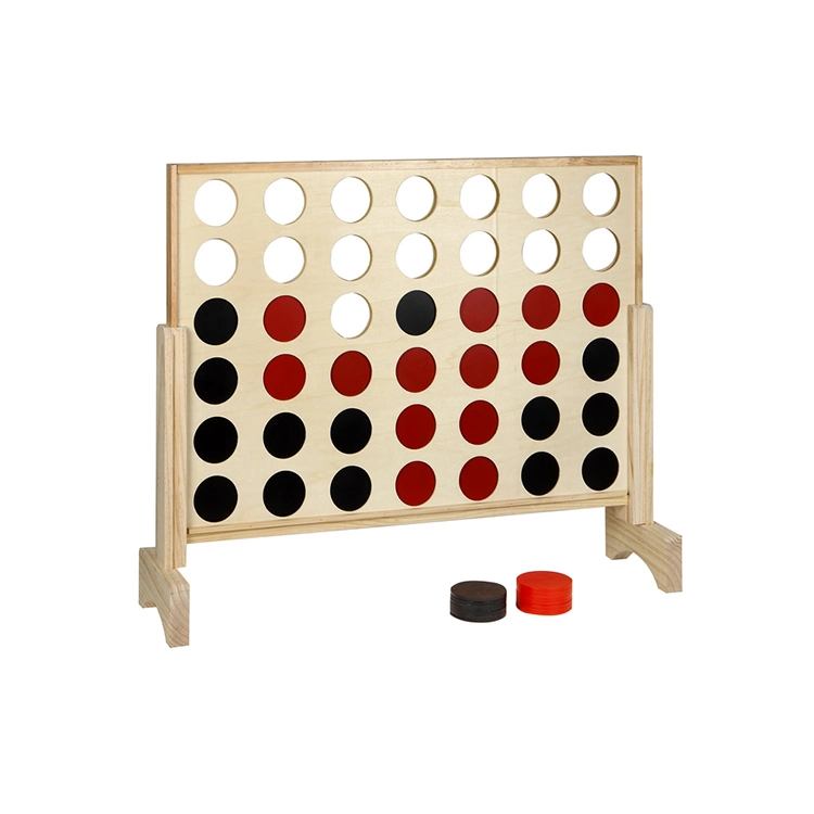 Classic Educational Toy Kids Wooden 4 in a Row Outdoor Game