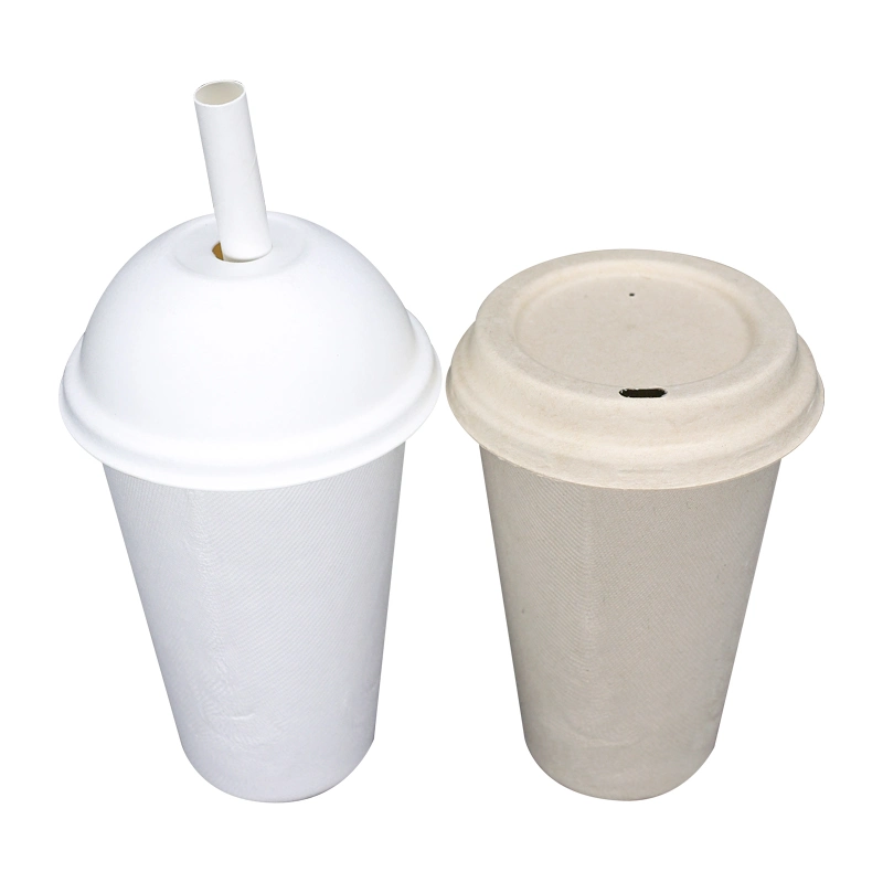 Wholesale/Supplier Disposable Bagasse Coffee Paper Cups 8oz with Lid